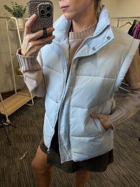 Light Blue Women's Puffer Vest